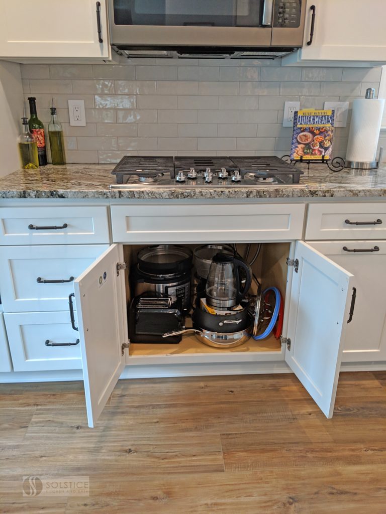 kitchen cabinet for pots and appliances