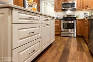 kitchen with luxury vinyl flooring