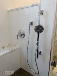 shower with built-in seat and handheld showerhead